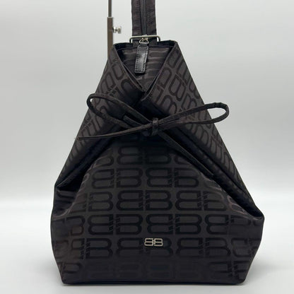 Balenciaga All Over Nylon Backpack Black Monaco Brown — view 2