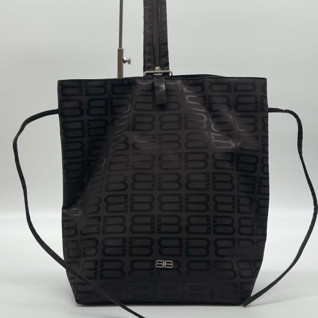 Balenciaga All Over Nylon Backpack Black Monaco Brown — view 3