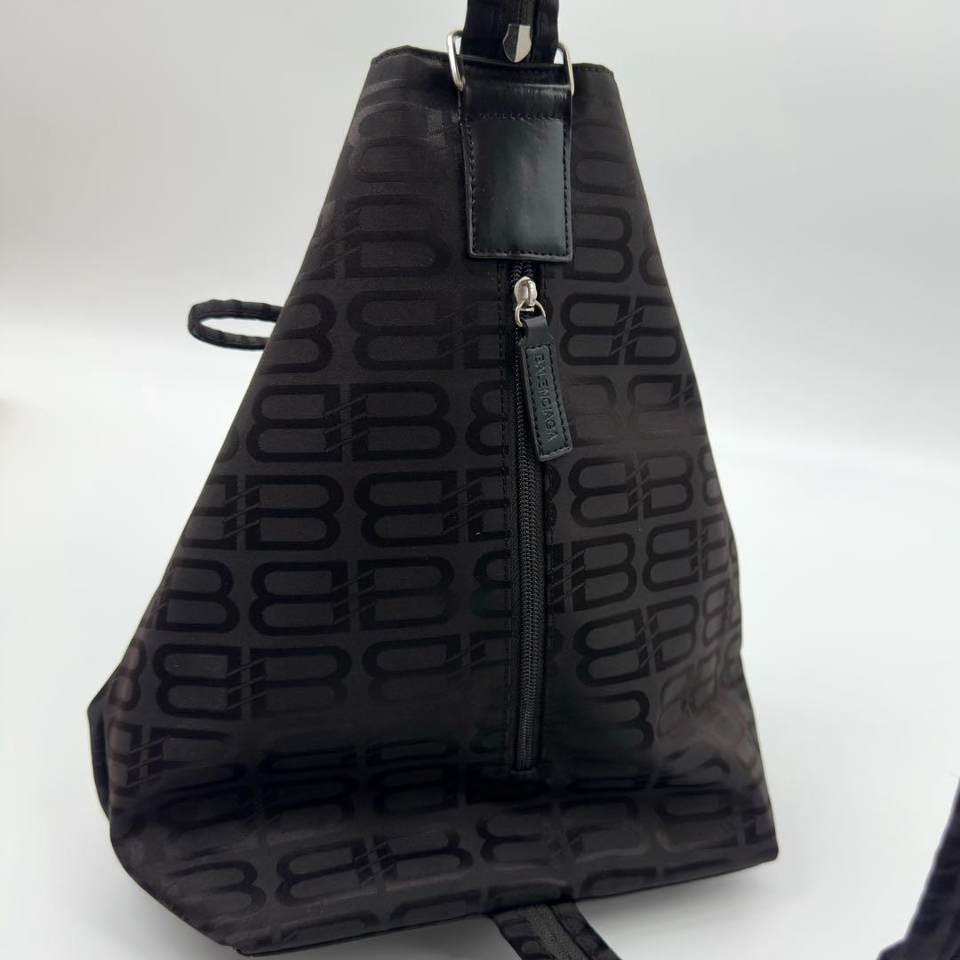 Balenciaga All Over Nylon Backpack Black Monaco Brown — view 4