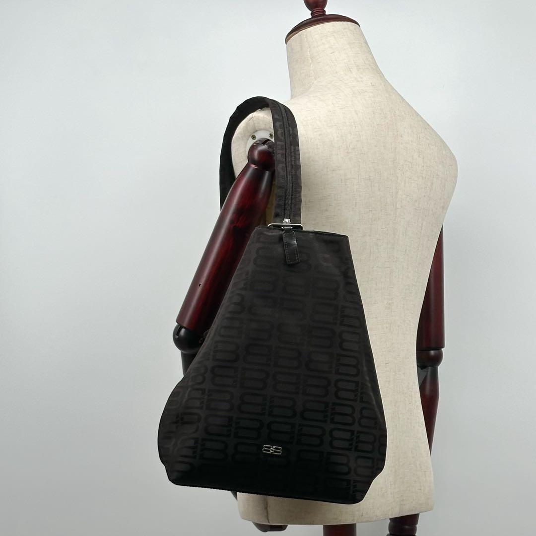 Balenciaga All Over Nylon Backpack Black Monaco Brown — view 7