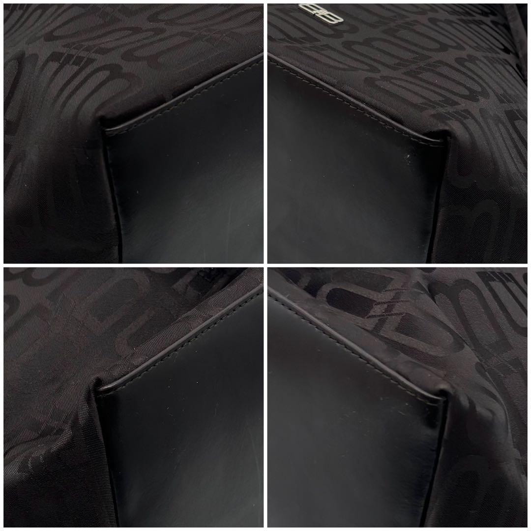 Balenciaga All Over Nylon Backpack Black Monaco Brown — view 9