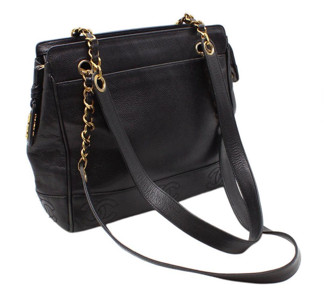 Chanel Triple Coco Mark Caviar Skin Shoulder Bag