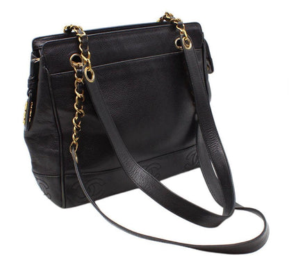 Chanel Triple Coco Mark Caviar Skin Shoulder Bag