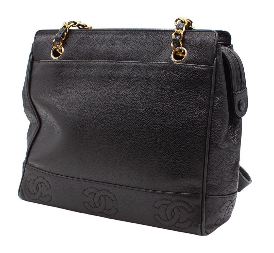 Chanel Triple Coco Mark Caviar Skin Shoulder Bag