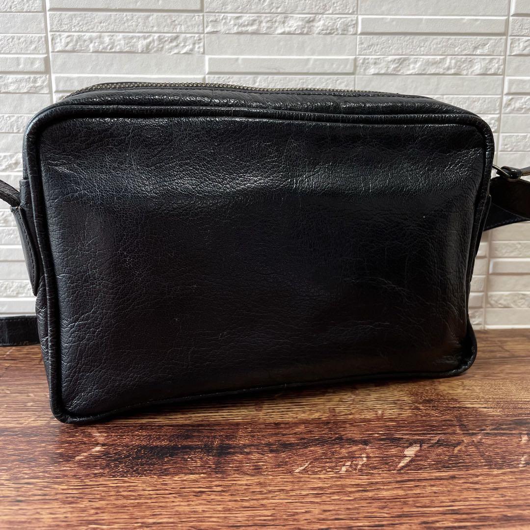 Celine Leather Carriage Logo Shoulder Bag Gold Black — view 2
