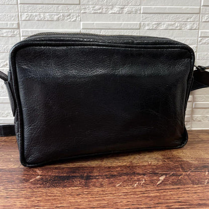 Celine Leather Carriage Logo Shoulder Bag Gold Black — view 2