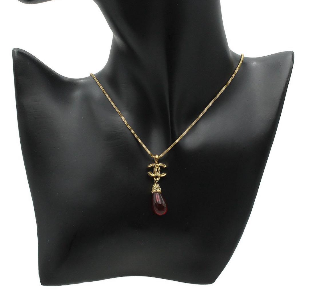 Chanel Coco Mark Teardrop Gripoix Necklace