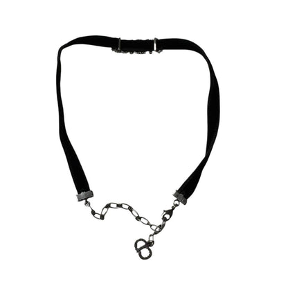Dior J'adior Logo Choker Rhinestone Velvet Necklace — view 4