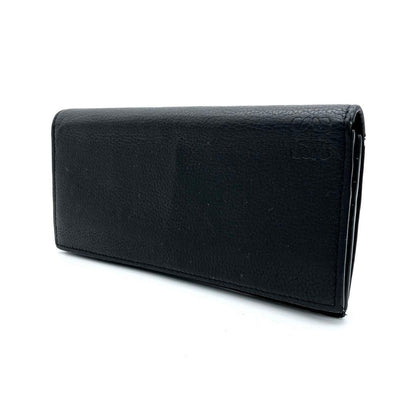 Loewe Long Wallet Folded Anagram Shape Pressed Leather Black
