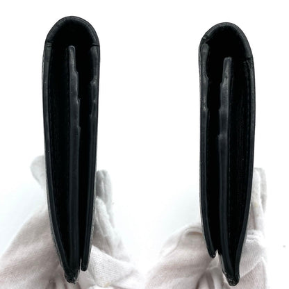 Loewe Long Wallet Folded Anagram Shape Pressed Leather Black