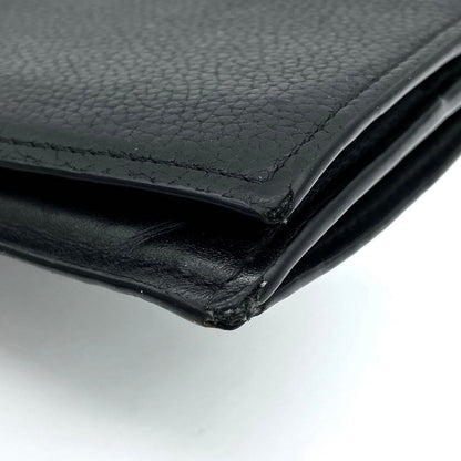 Loewe Long Wallet Folded Anagram Shape Pressed Leather Black