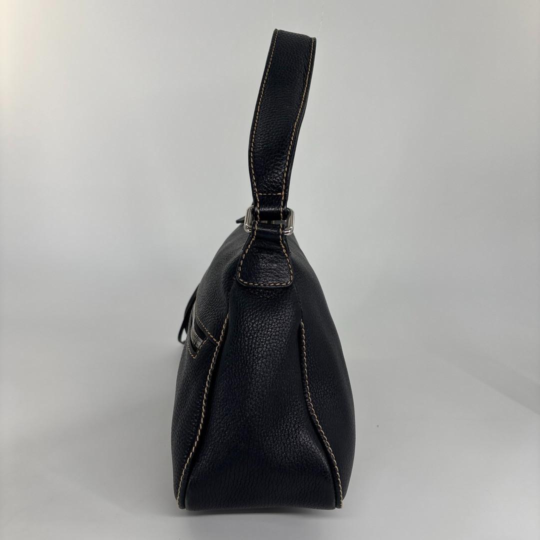 Chanel Super Logo Shoulder Bag Fringe Tassel Leather Black — view 4