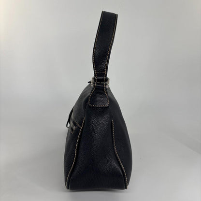 Chanel Super Logo Shoulder Bag Fringe Tassel Leather Black — view 4