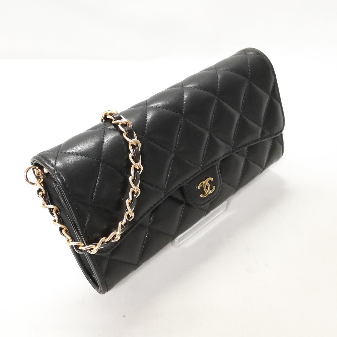 Chanel Lambskin Quilted Wallet Black — view 2