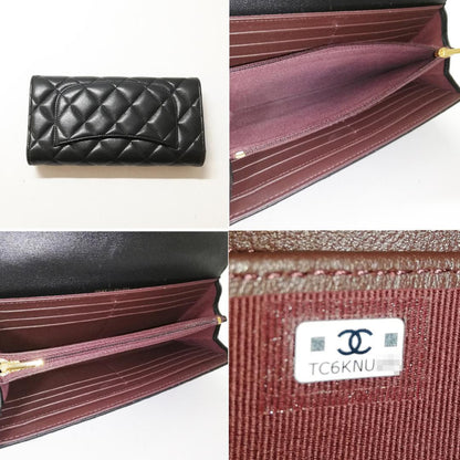 Chanel Lambskin Quilted Wallet Black — view 4