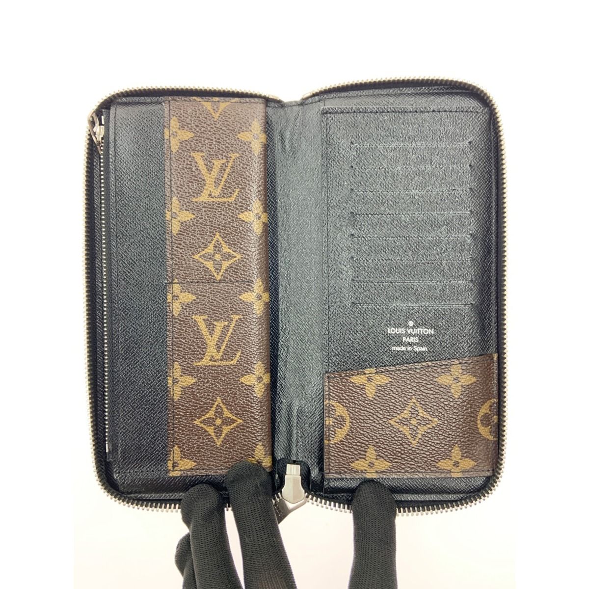 Louis Vuitton Monogram Macassar Zippy Wallet Vertical Round Zipper Long