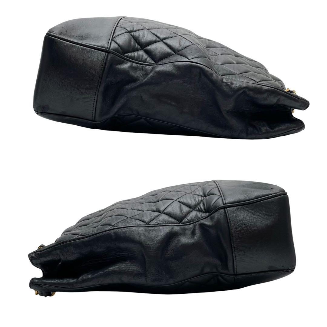 Chanel Quilted Lambskin Chain Shoulder Tote Black — view 3