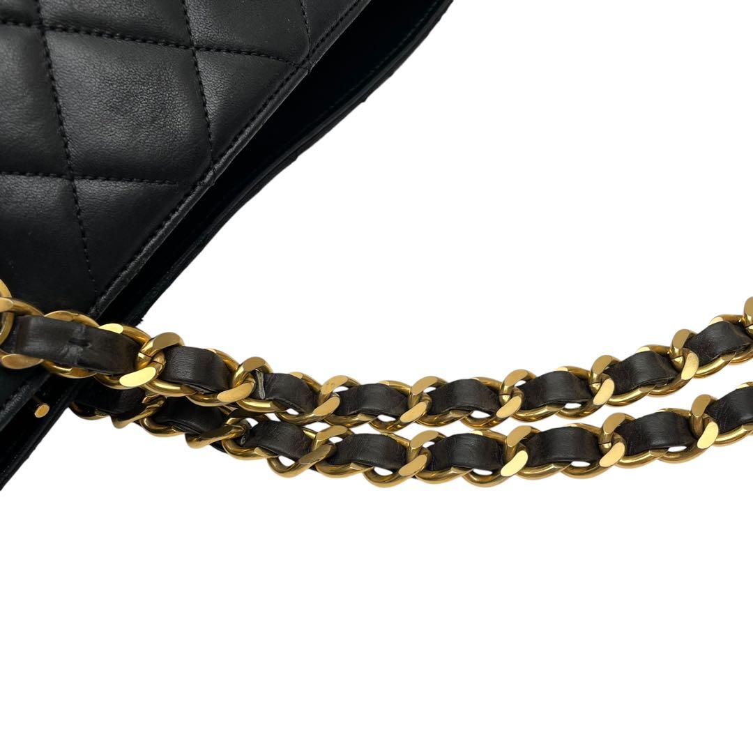 Chanel Quilted Lambskin Chain Shoulder Tote Black — view 6