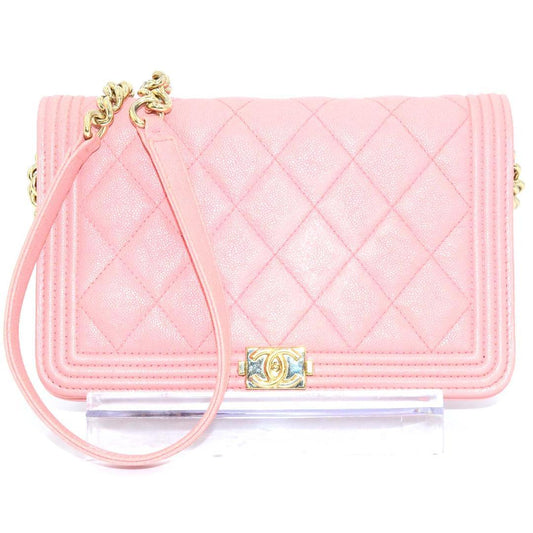 Chanel Boy Caviar Leather Chain Shoulder Bag