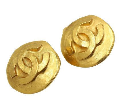 Chanel Coco Mark Round Earrings