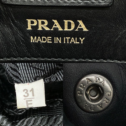 Prada 2-way Bag Bibliotheque Gold Hardware Leather Bi-color