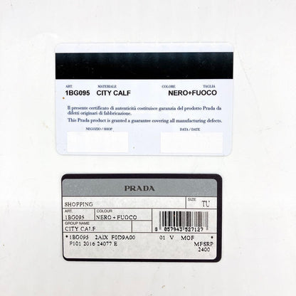 Prada 2-way Bag Bibliotheque Gold Hardware Leather Bi-color