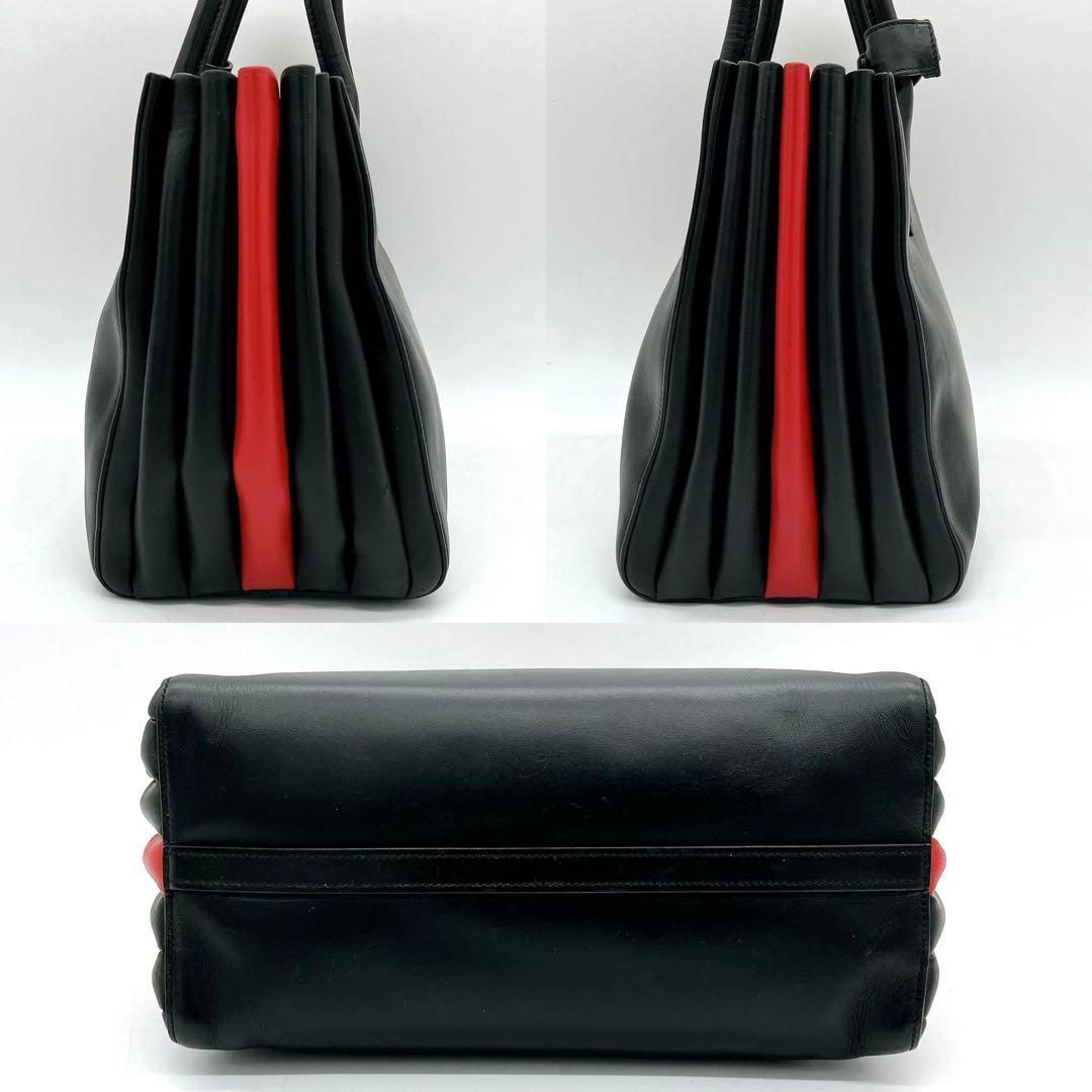 Prada 2-way Bag Bibliotheque Gold Hardware Leather Bi-color