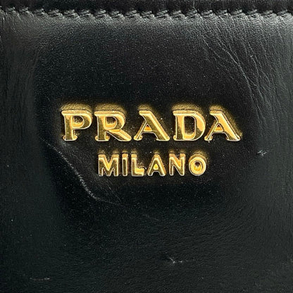 Prada 2-way Bag Bibliotheque Gold Hardware Leather Bi-color