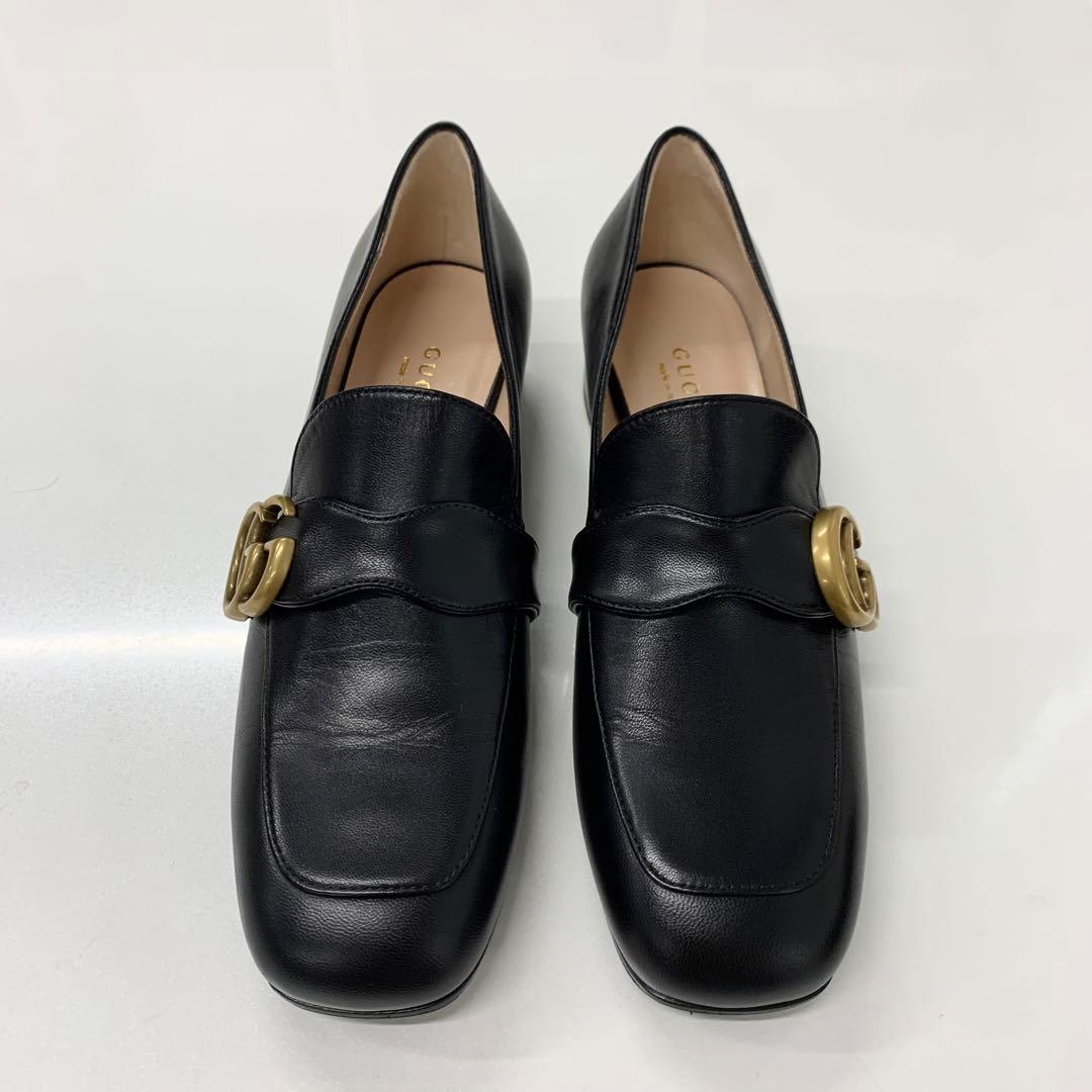 Gucci Leather Double G Ggmarmont Loafers Black