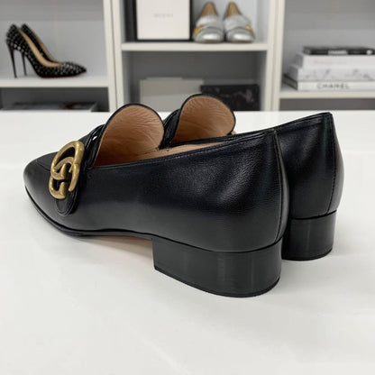 Gucci Leather Double G Ggmarmont Loafers Black