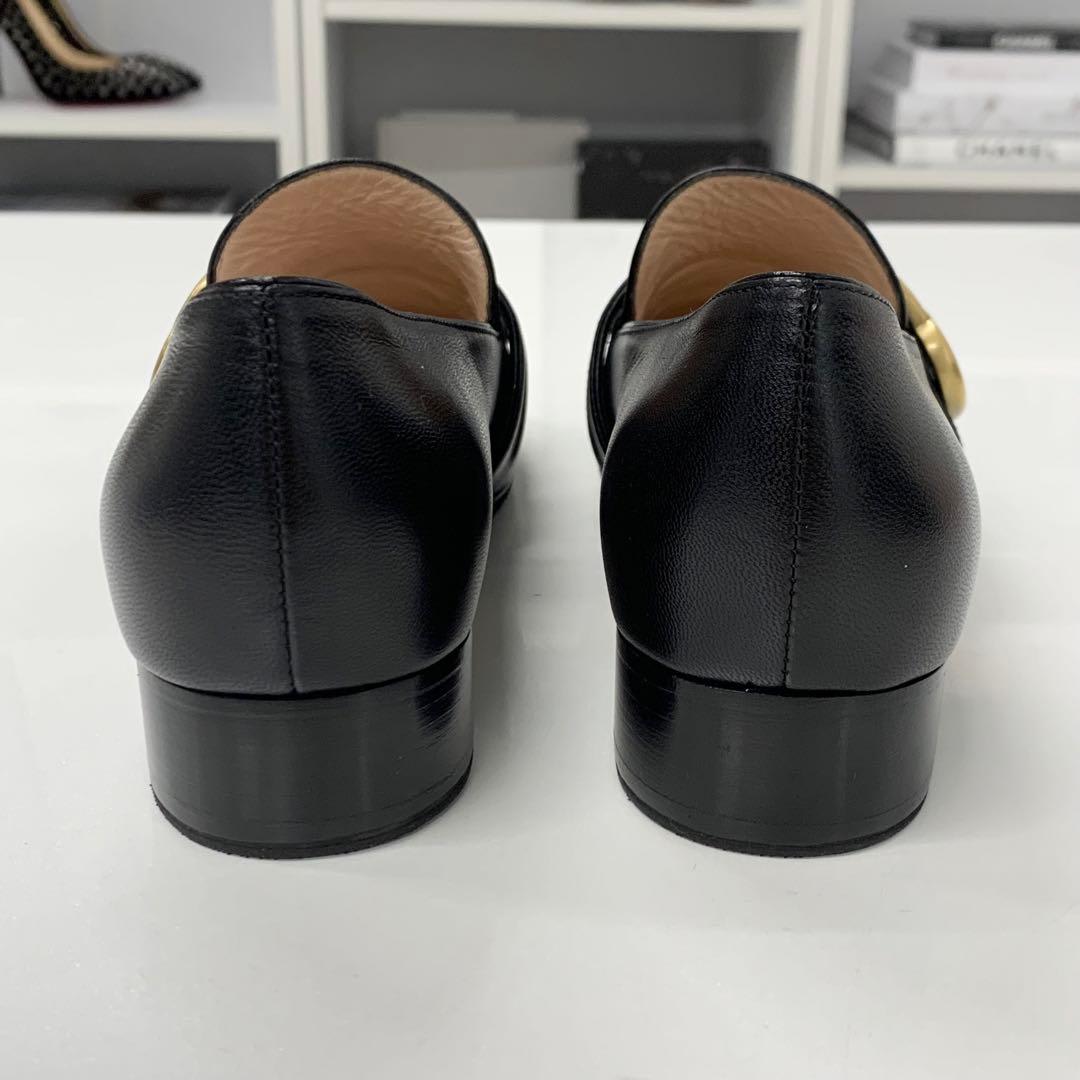 Gucci Leather Double G Ggmarmont Loafers Black