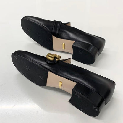 Gucci Leather Double G Ggmarmont Loafers Black