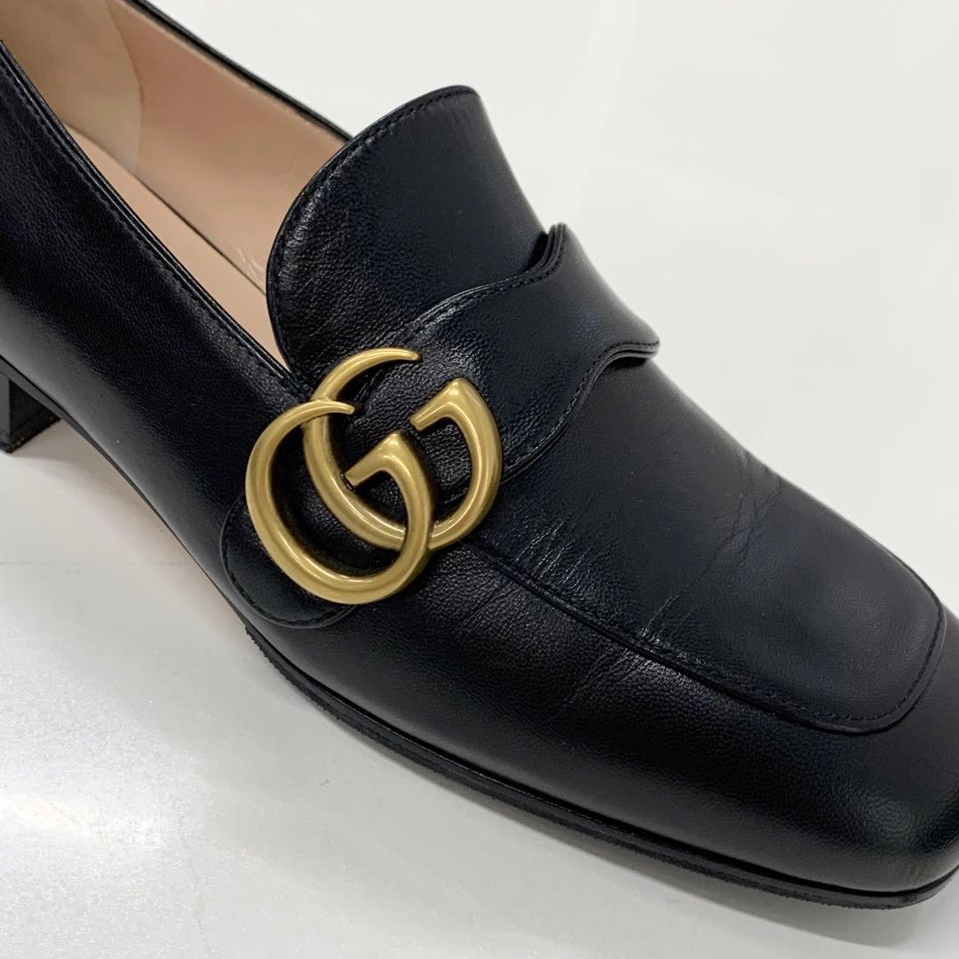 Gucci Leather Double G Ggmarmont Loafers Black
