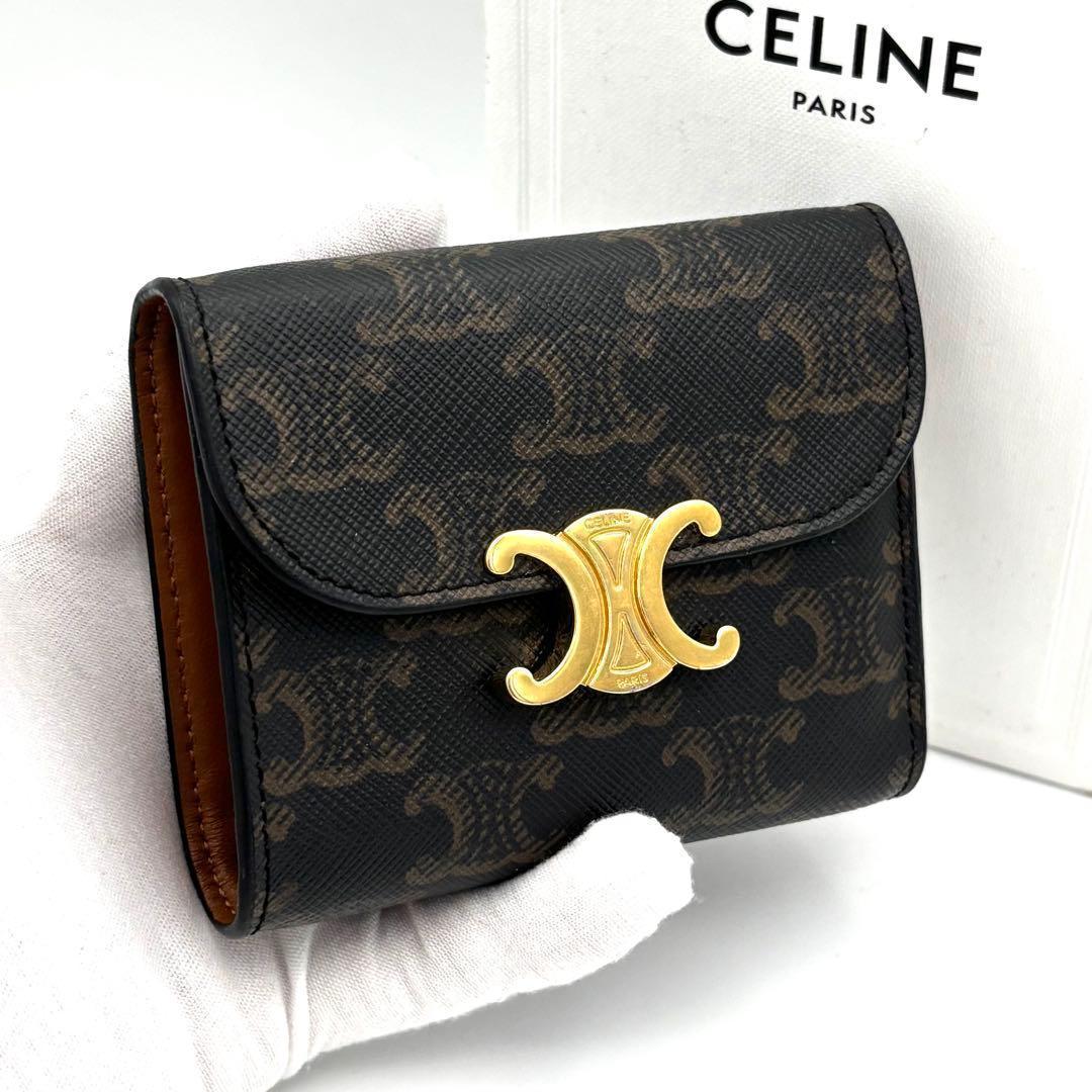 Celine Wallet Small Flap All Over Pattern Triomphe