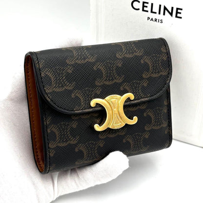 Celine Wallet Small Flap All Over Pattern Triomphe