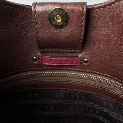 Celine Tweed Xleather Triomphe Vintage Handbag — view 8