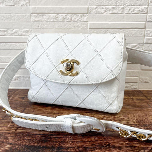 Chanel Bicolor Quilted Lambskin Waist Belt Bag