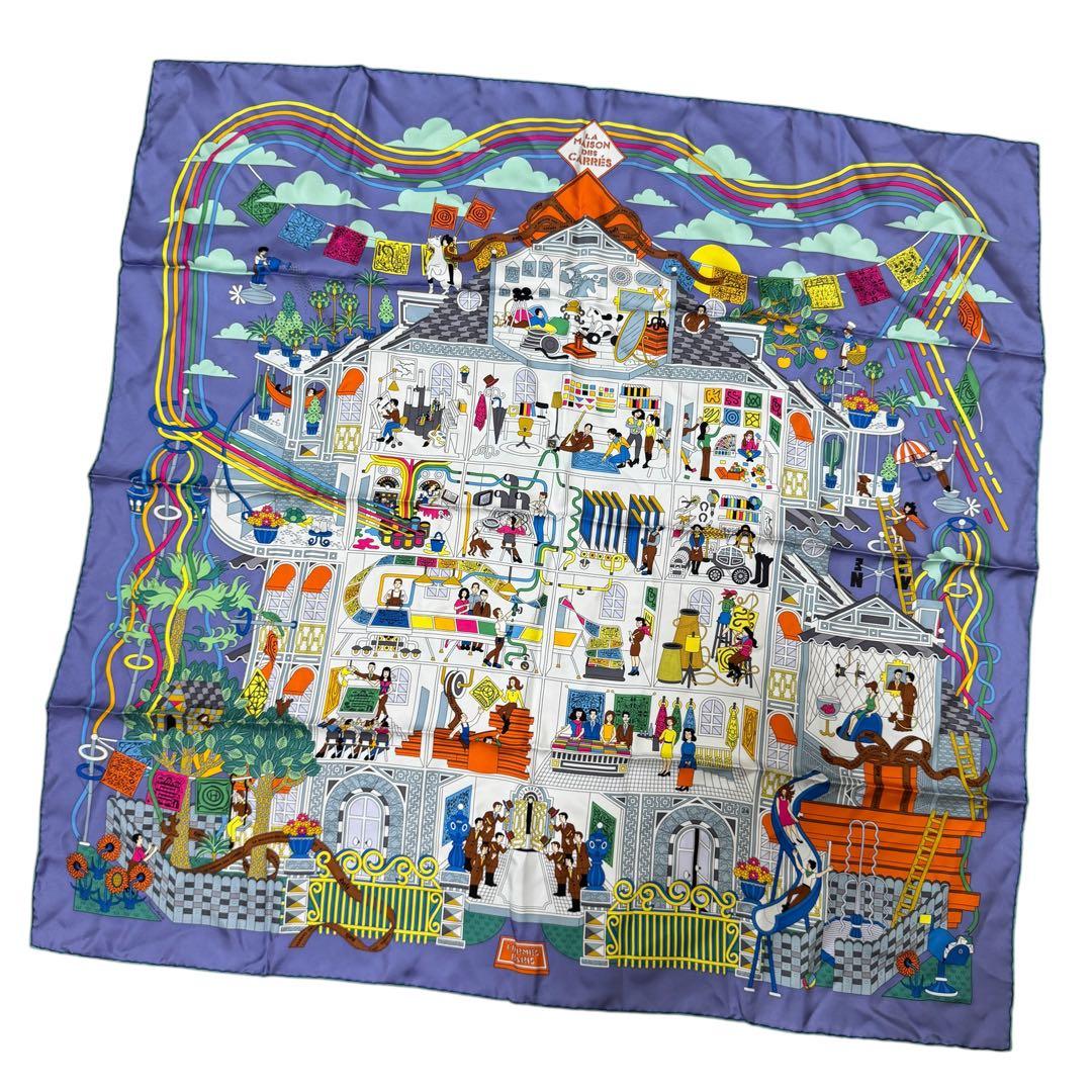 Hermes Carre 90 Maison de Scarf Silk