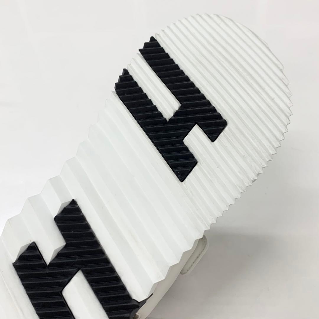 Hermes Junior Logo Leather Velcro Sandals White Black — view 8