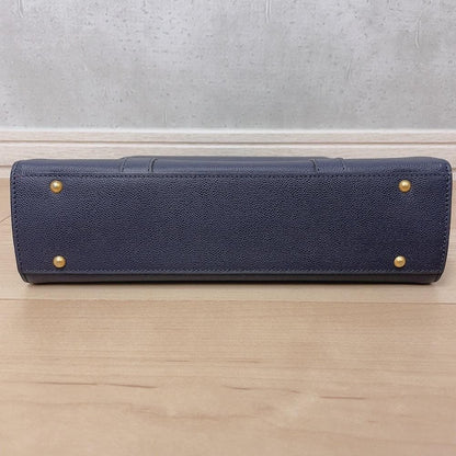 Celine Triomphe Leather 2-Way Handbag Blue — view 5