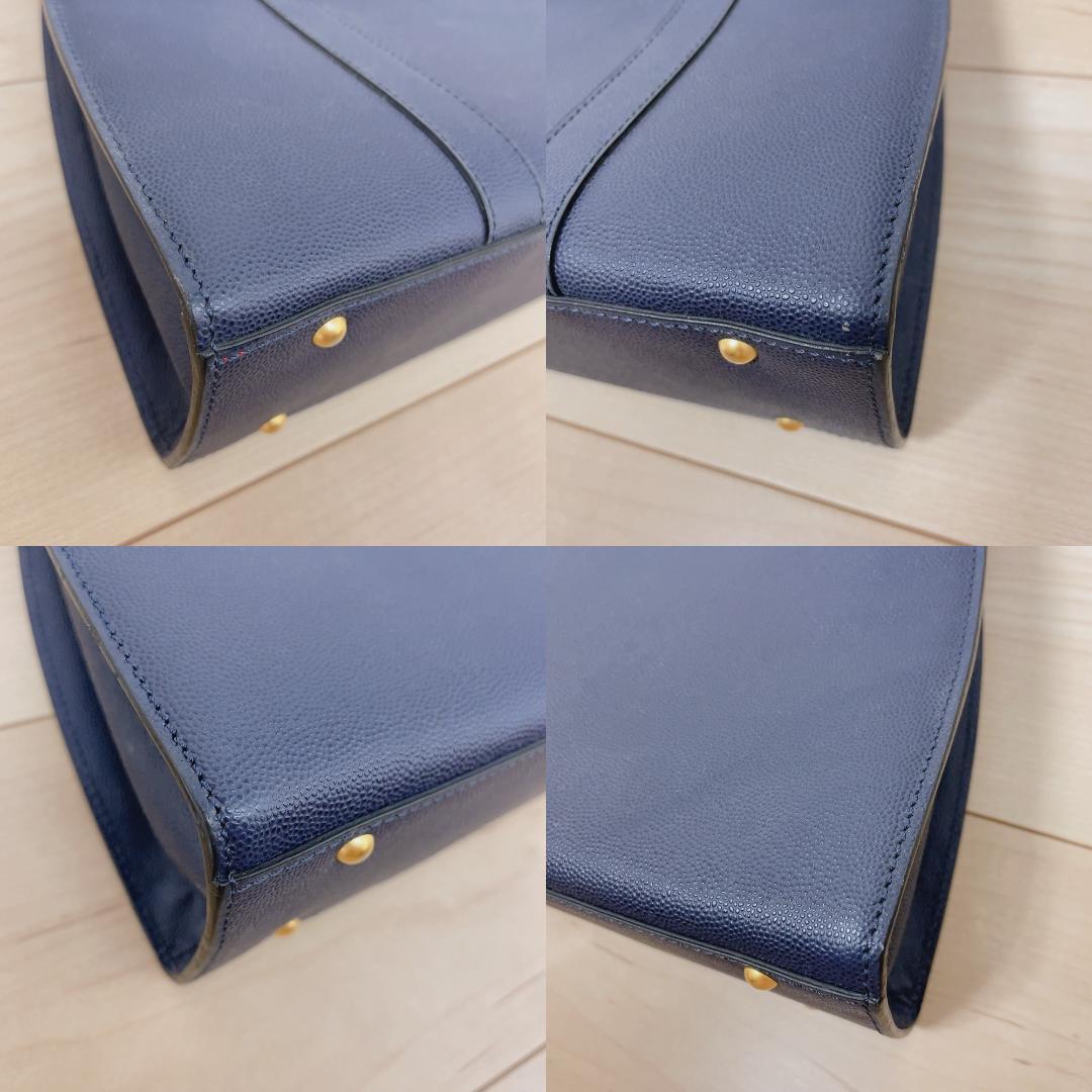 Celine Triomphe Leather 2-Way Handbag Blue — view 6