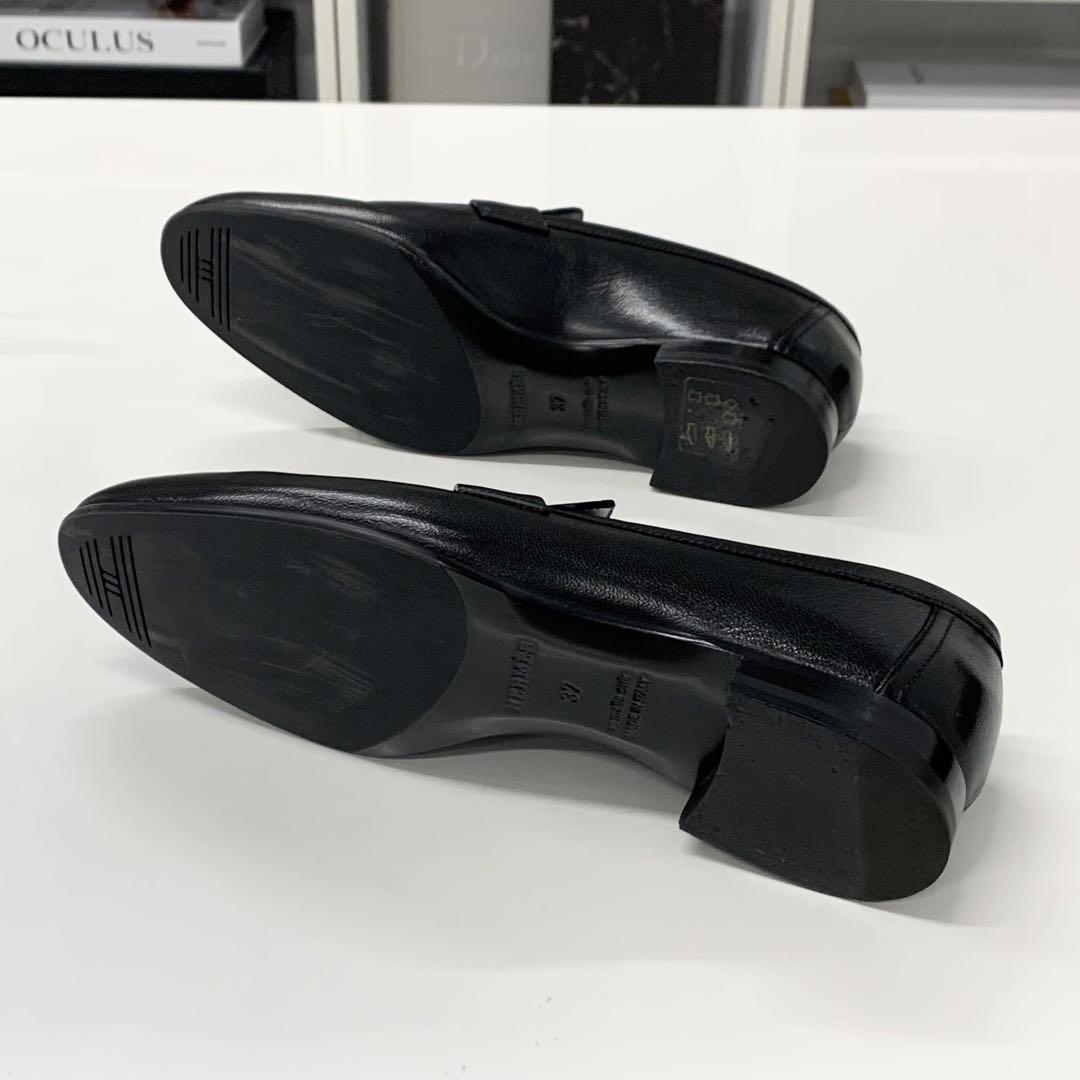 Hermes Paris H Leather Loafers Black — view 6