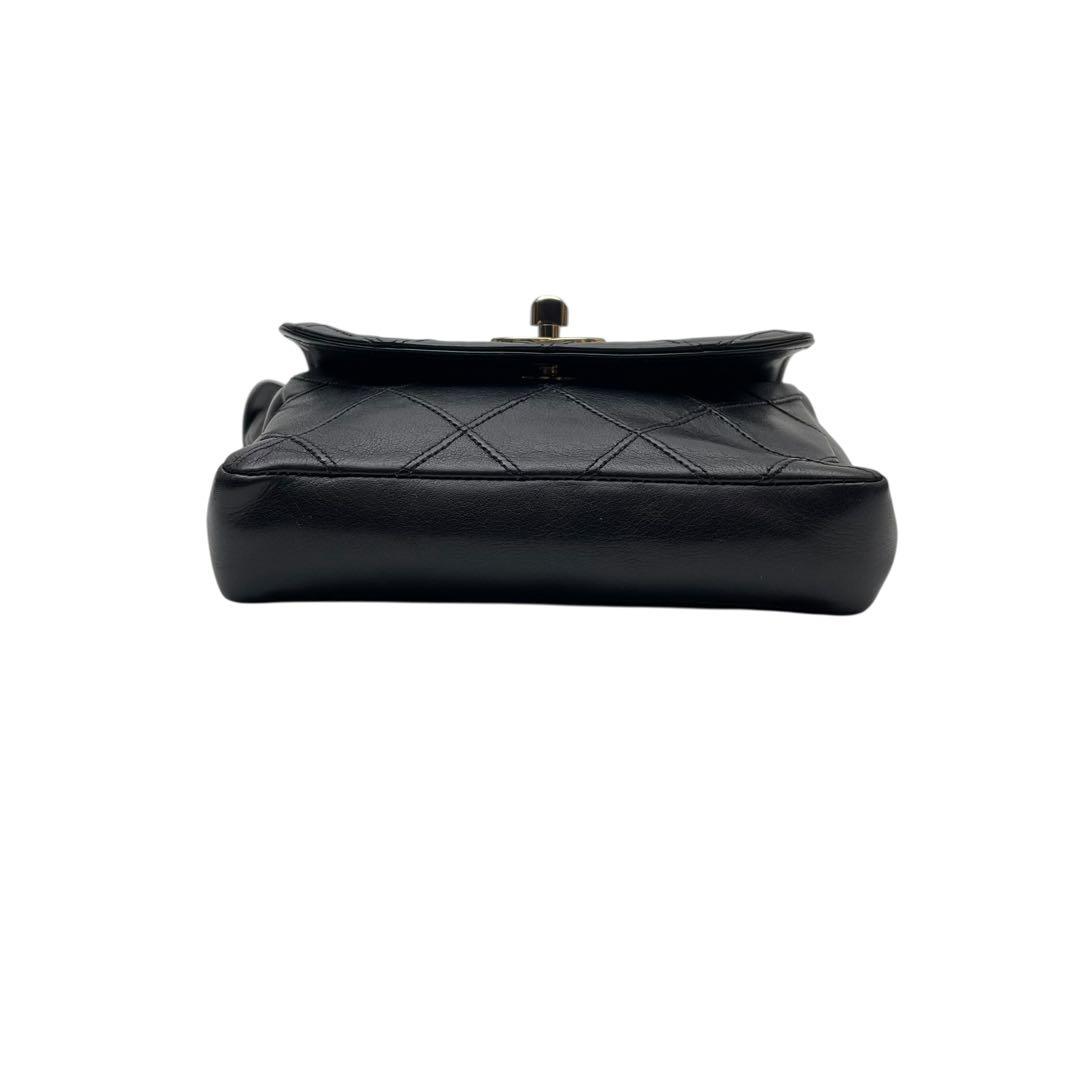Chanel Bicolore Matelasse Waist Bag Pouch Coco Mark Black