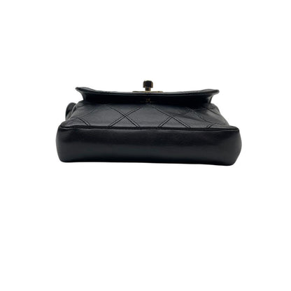 Chanel Bicolore Matelasse Waist Bag Pouch Coco Mark Black