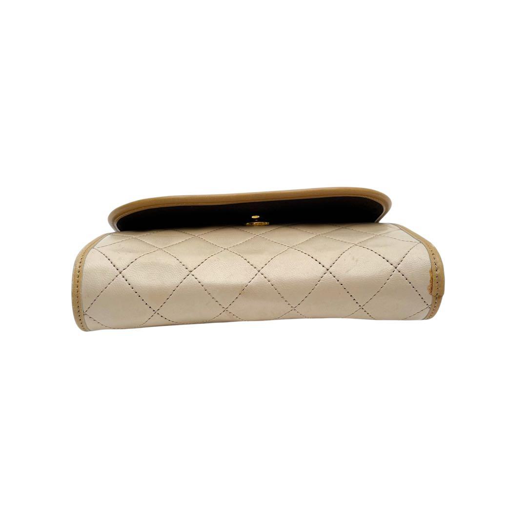Chanel Mini Quilted Lambskin Chain Shoulder Bag Beige