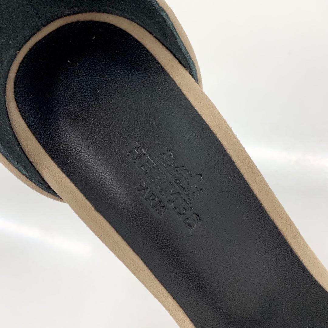Hermes Glam 105 Suede Chaine D'ancre Metal Sandals — view 7