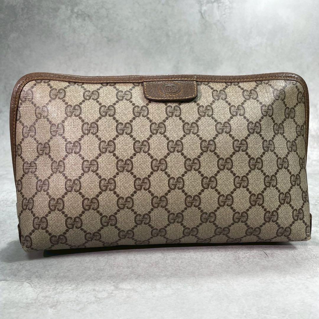 Gucci GG Clutch Brown Leather Logo Second — view 2