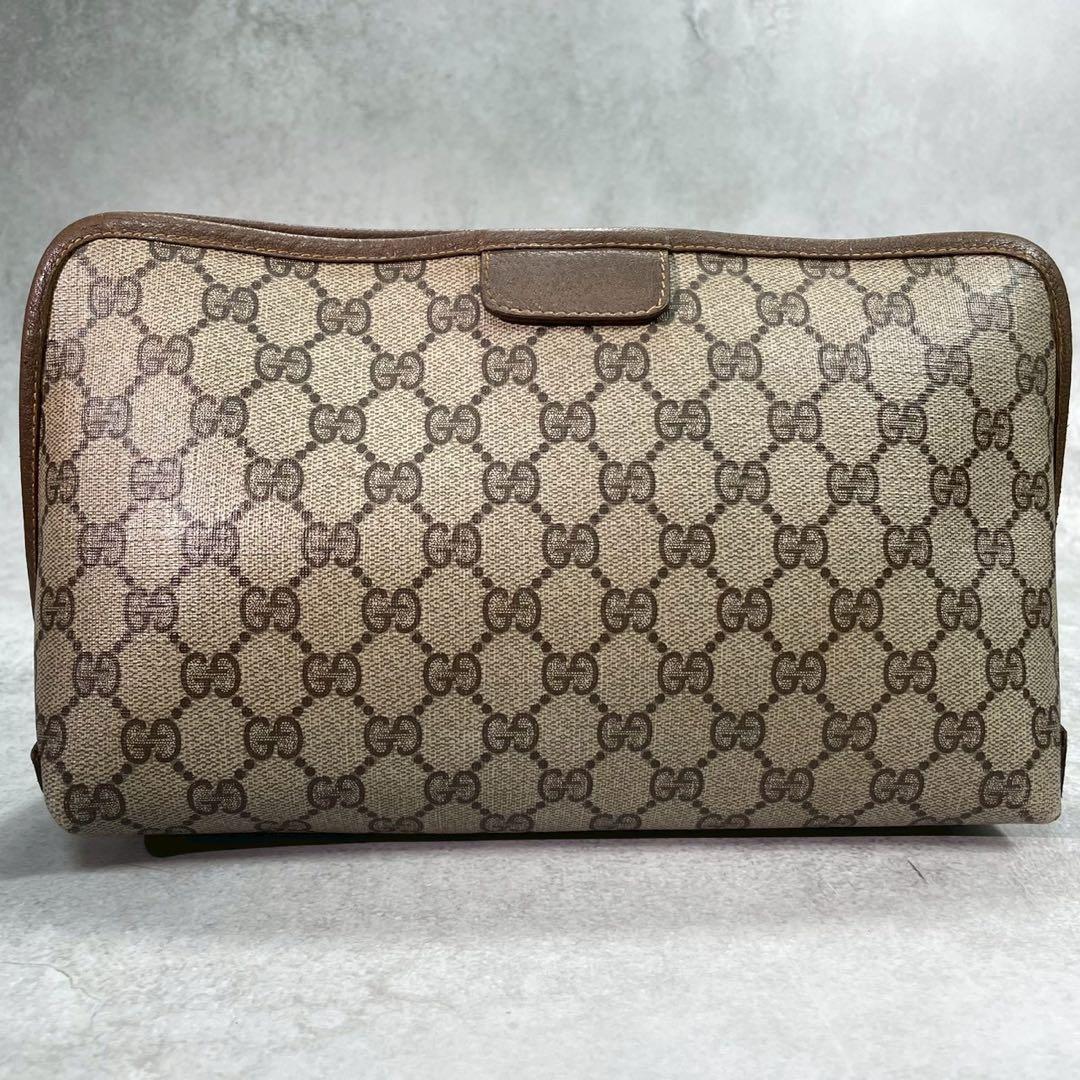 Gucci GG Clutch Brown Leather Logo Second — view 3