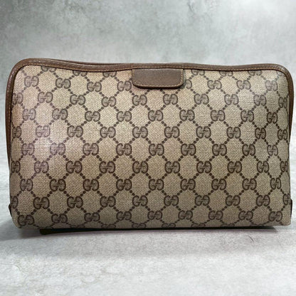 Gucci GG Clutch Brown Leather Logo Second — view 3