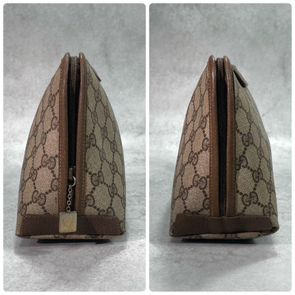 Gucci GG Clutch Brown Leather Logo Second — view 5